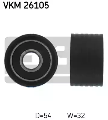 Ролик зубчатого ремня SKF VKM26105