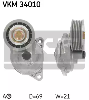 Натяжной ролик поликлинового ремня SKF VKM34010