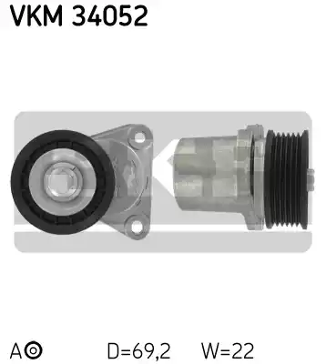 Натяжной ролик поликлинового ремня SKF VKM34052