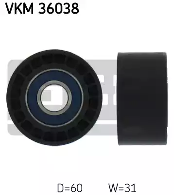 Ролик промежуточный поликлинового ремня SKF VKM36038