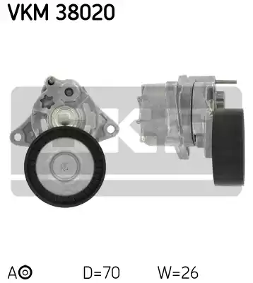 Натяжной ролик поликлинового ремня SKF VKM38020
