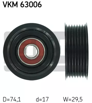 Ролик промежуточный поликлинового ремня SKF VKM63006