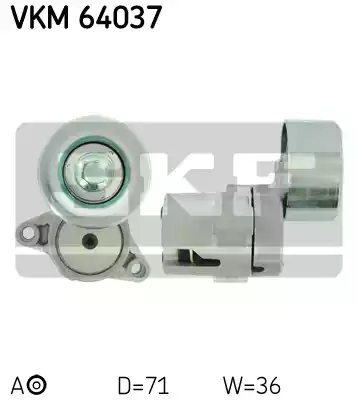 Натяжной ролик поликлинового ремня SKF VKM64037