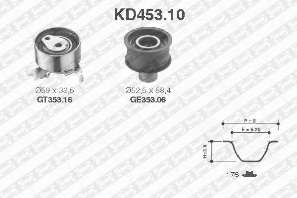 Комплект ремня грм SNR KD453.10