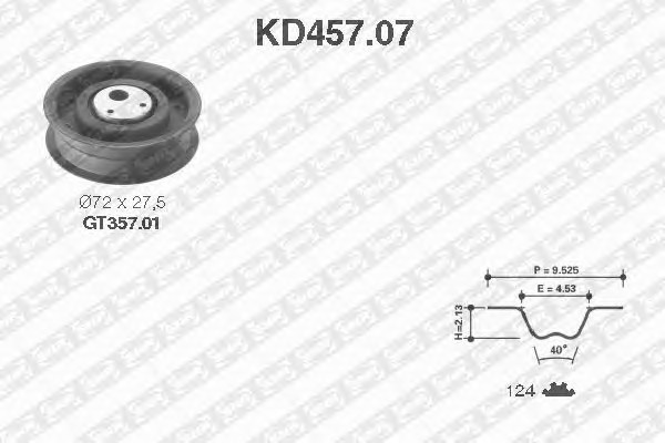 Комплект ремня грм SNR KD457.07