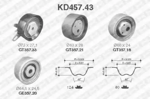 Комплект грм SNR KD457.43