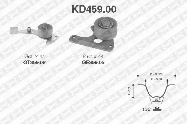 Комплект ремня грм SNR KD459.00