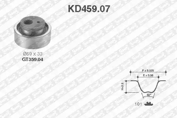 Комплект ремня грм SNR KD459.07