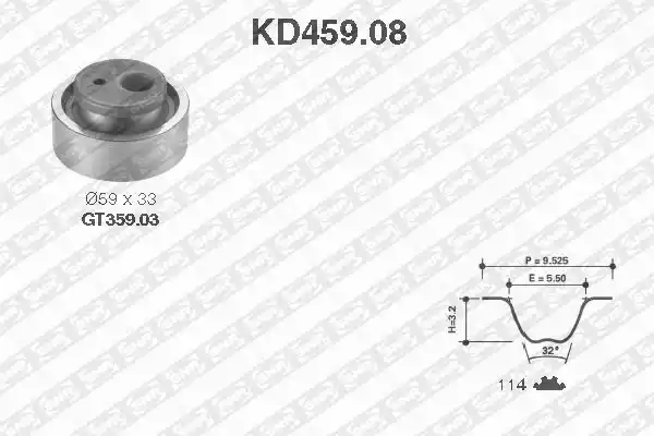 Комплект ремня грм SNR KD459.08