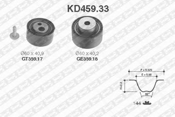 Комплект ремня грм SNR KD459.33