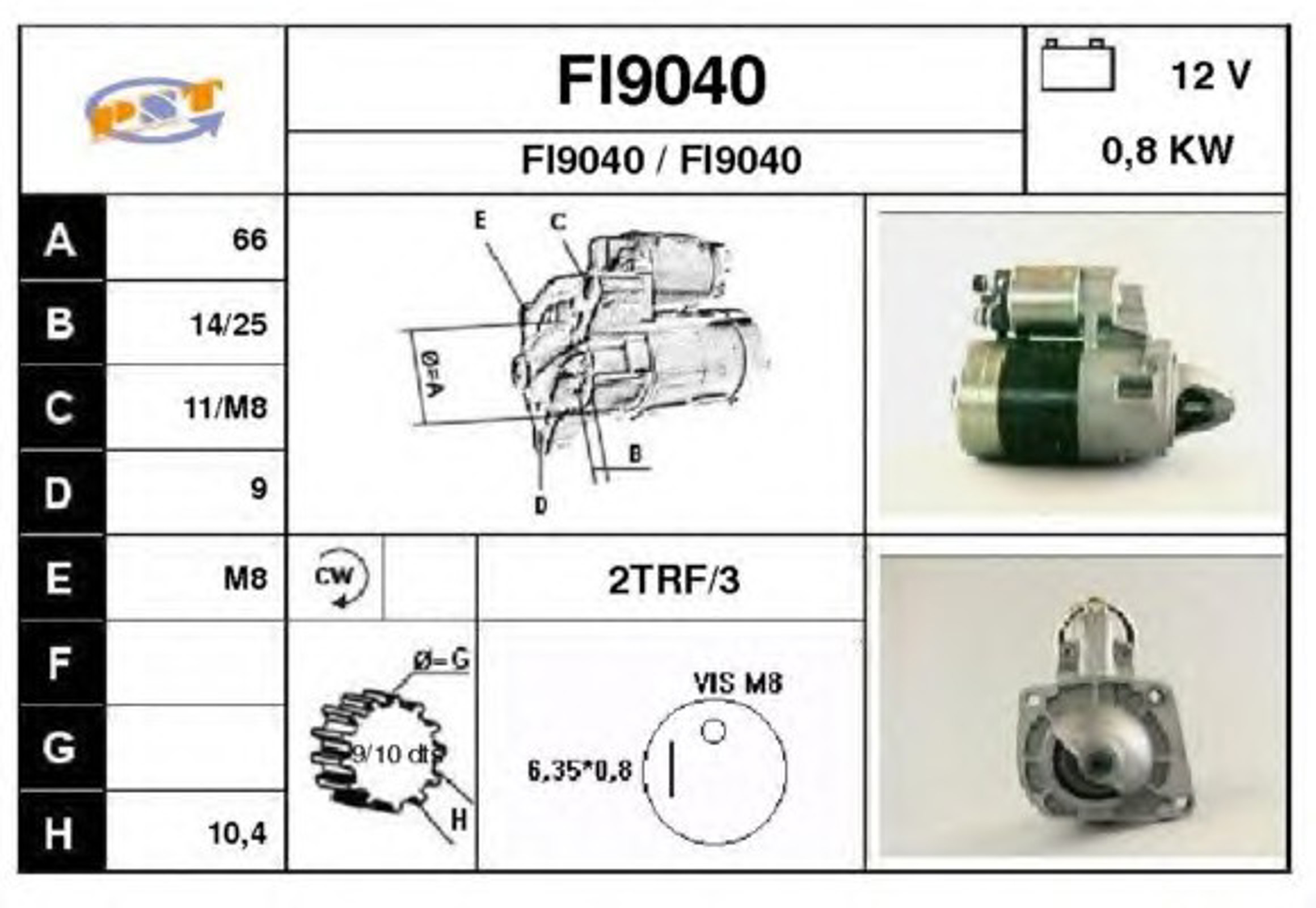 Стартер SNRA FI9040