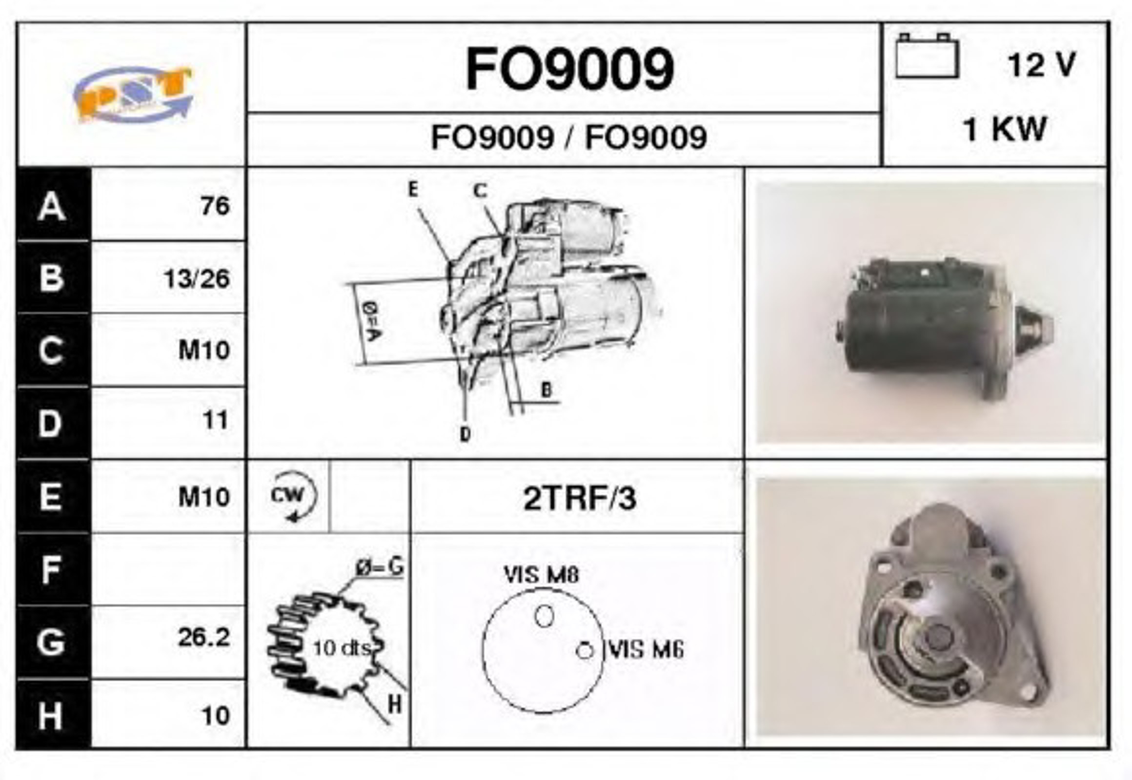 Стартер SNRA FO9009
