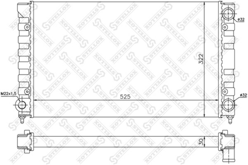 Радиатор системы охлаждения STELLOX 10-26574-SX