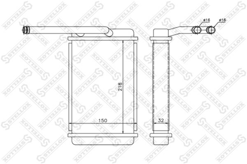 Радиатор печки STELLOX 10-35054-SX