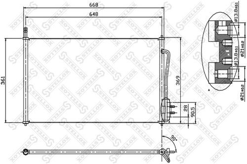 Радиатор кондиционера STELLOX 10-45001-SX