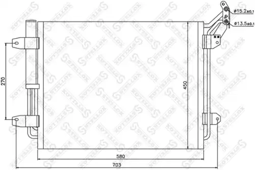Радиатор кондиционера STELLOX 10-45198-SX