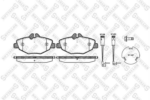 Колодки дисковые передние STELLOX 1001 002-SX