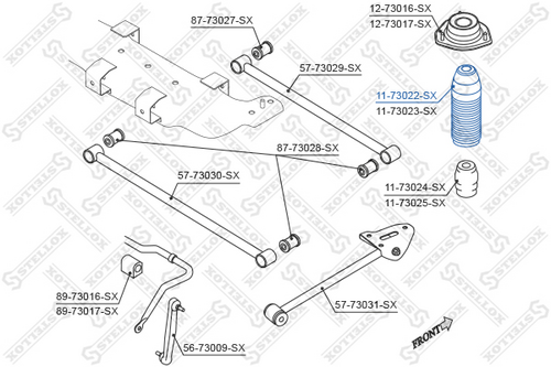Пыльник амортизатора заднего STELLOX 11-73022-SX