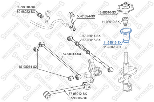 Защитный колпак пыльника амортизатора STELLOX 11-98019-SX