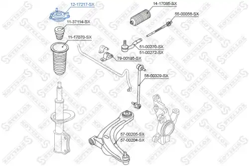 12-17217-sx опора амортизатора переднего ford fiesta vi STELLOX 12-17217-SX