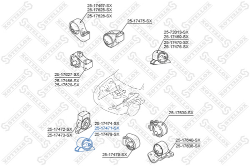 Подвеска двигателя STELLOX 25-17471-SX