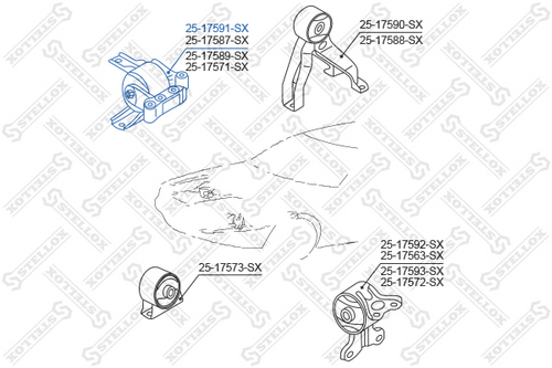 Опора двигателя STELLOX 25-17591-SX