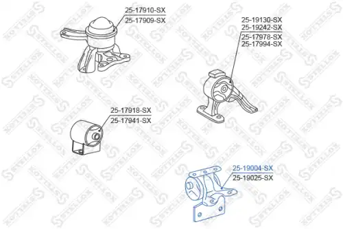 25-19004-sx подушка двигателя левая STELLOX 25-19004-SX