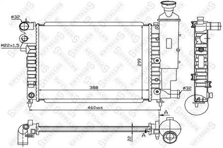 Радиатор охлаждения двигателя STELLOX 10-26098-SX