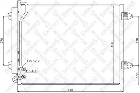Радиатор кондиционера STELLOX 10-45163-SX