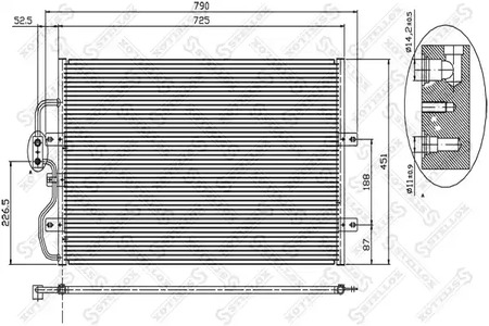 Радиатор кондиционера STELLOX 10-45301-SX