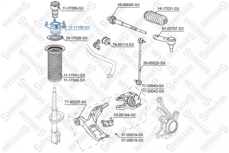Опора амортизатора STELLOX 12-17158-SX
