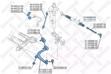 Пыльник рейки рулевой левый STELLOX 14-17020-SX
