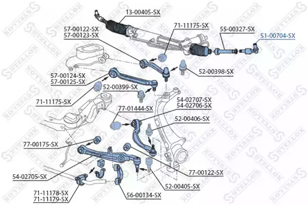 Наконечник поперечной рулевой тяги STELLOX 51-00704-SX