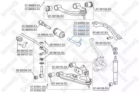 Наконечник поперечной рулевой тяги STELLOX 51-98063-SX