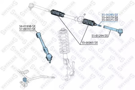 Осевой шарнир рулевой тяги STELLOX 55-00285-SX