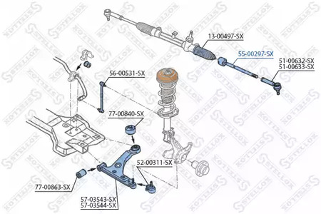 Рулевая тяга STELLOX 55-00297-SX