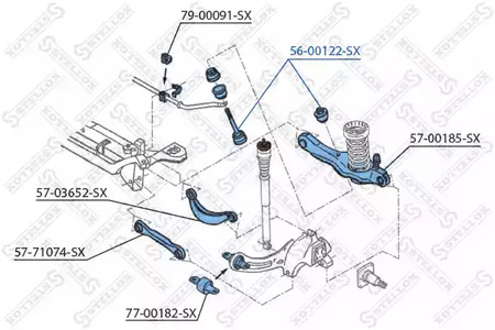 Стойка стабилизатора заднего STELLOX 56-00122-SX