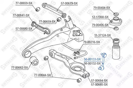Тяга стабилизатора STELLOX 56-00133-SX
