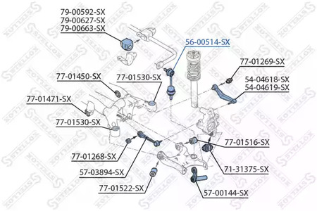 Тяга стабилизатора STELLOX 56-00514-SX