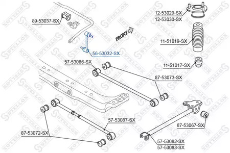 Тяга стабилизатора STELLOX 56-53032-SX