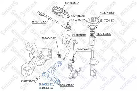 Рычаг независимой подвески колеса подвескы колеса STELLOX 57-00092-SX
