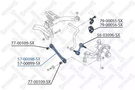 Рычаг независимой подвески колеса подвескы колеса STELLOX 57-00098-SX