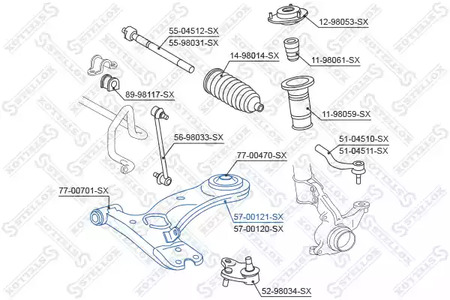 Рычаг левый STELLOX 57-00121-SX