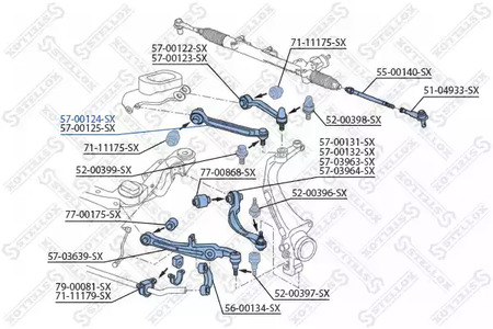 Рычаг независимой подвески колеса подвески колеса STELLOX 57-00124-SX