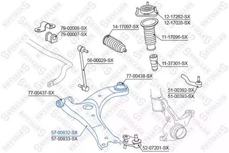 Рычаг подвески STELLOX 57-00832-SX