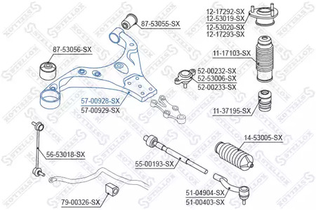 Рычаг независимой подвески колеса подвескы колеса STELLOX 57-00928-SX