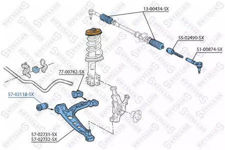 Подвеска рычага независимой подвески колеса STELLOX 57-03118-SX