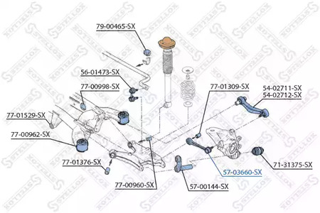 Рычаг независимой подвески колеса подвескы колеса STELLOX 57-03660-SX