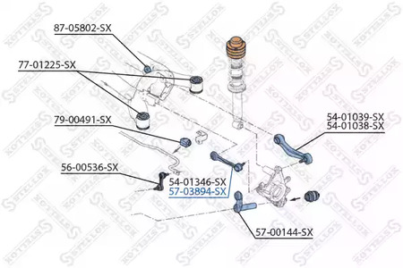 Рычаг независимой подвески колеса подвескы колеса STELLOX 57-03894-SX