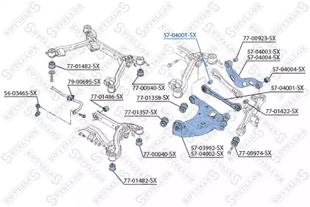Рычаг подвески STELLOX 57-04001-SX